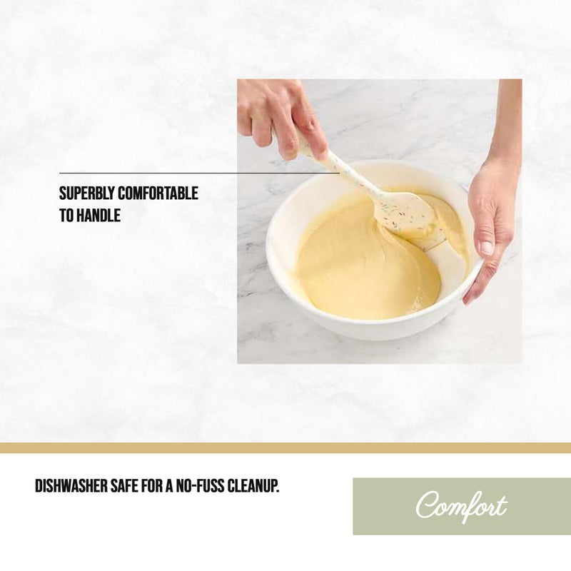 Trudeau Confetti Silicone Utensil Set â€“ 11" Spatula, 11" Spoonula & 8" Small â€“ Reinforced hybrid flexible silicone, BPA-free, heat resistant to 428Â°F, ergonomic & dishwasher safe. - Image 4